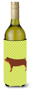 Duroc Pig Green Wine Bottle Hugger Gift Sleeve for Standard 750 ml Bottles, Insulated Reusable Also Fits Mini Shot & Pint Bottles