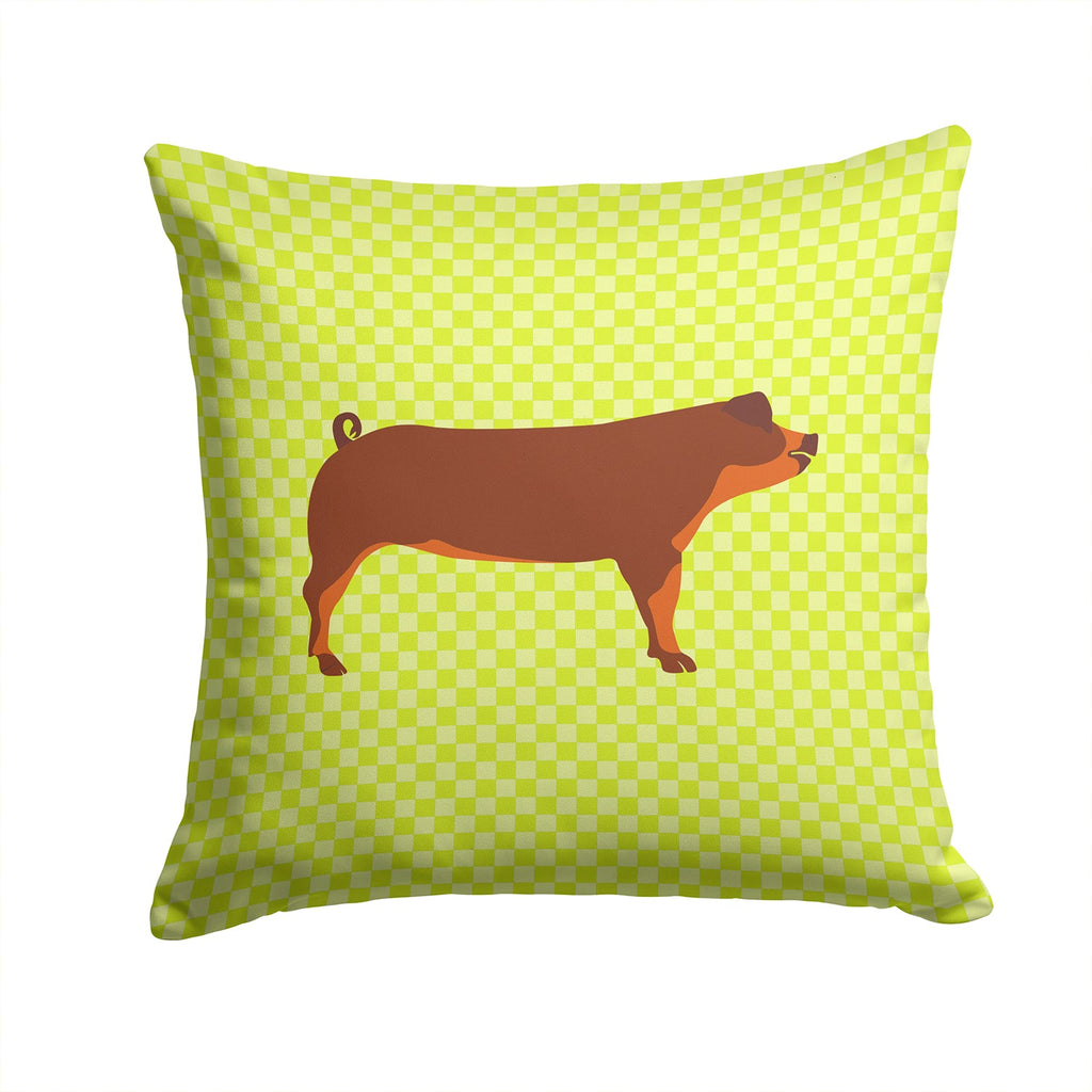 Duroc Pig Green Decorative Throw Pillow 14x14 Indoor Outdoor Accent Cushion, Fabric Cover with Insert for Sofa, Bed, Porch & Living Room