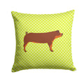 Duroc Pig Green Decorative Throw Pillow 14x14 Indoor Outdoor Accent Cushion, Fabric Cover with Insert for Sofa, Bed, Porch & Living Room