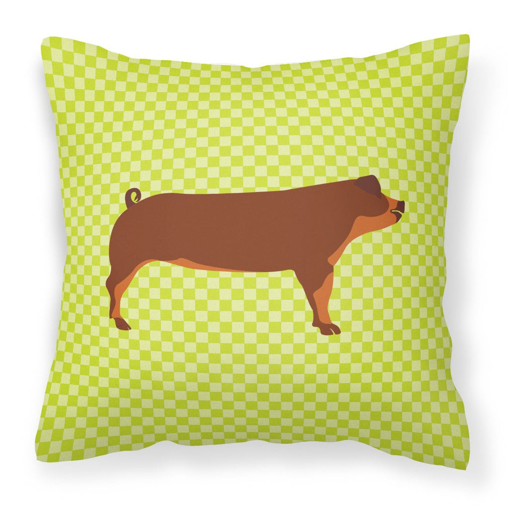 Duroc Pig Green Decorative Throw Pillow 18x18 Indoor Outdoor Accent Cushion, Fabric Cover with Insert for Sofa, Bed, Porch & Living Room