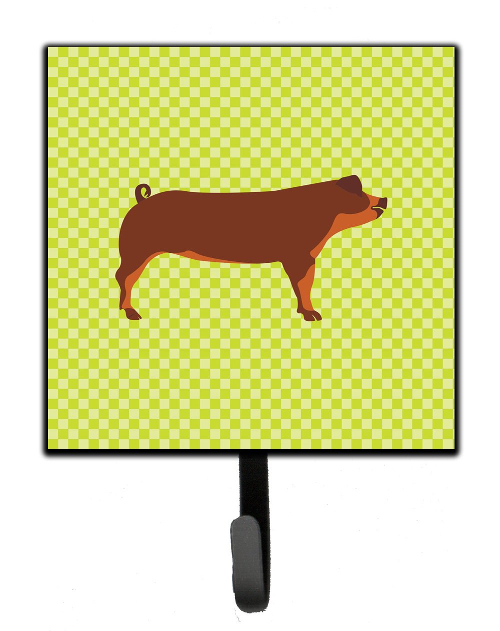 Duroc Pig Green Leash or Key Holder Wall Hooks, Key Hooks Holder, Coat Rack Wall Mount, Coat Hooks, Hooks for Hanging Keys, Towels, Aprons, Leashes