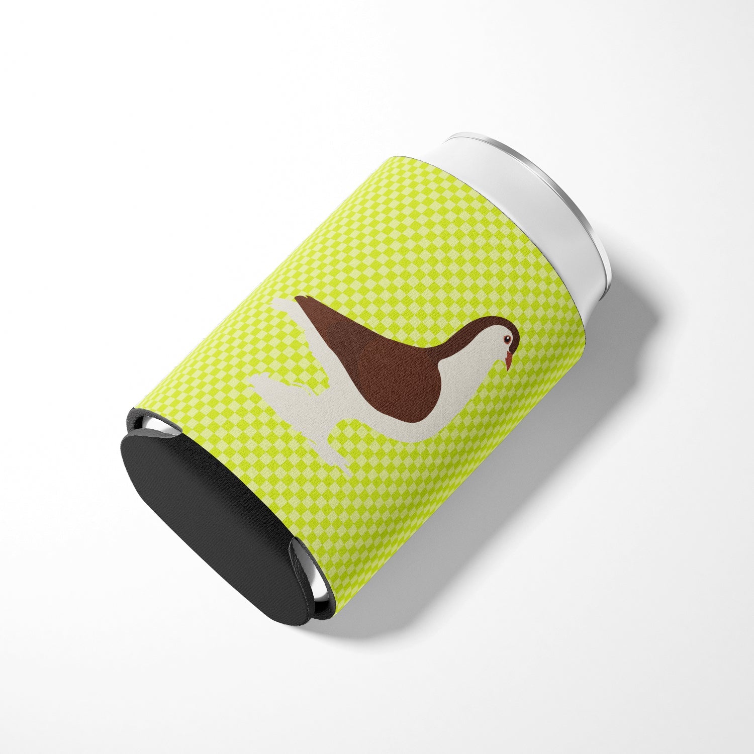 Large Pigeon Green Can or Bottle Hugger Cooler Sleeve for Standard 12 oz Cans, Insulated Foam Beer & Soda Can Hugger Reusable