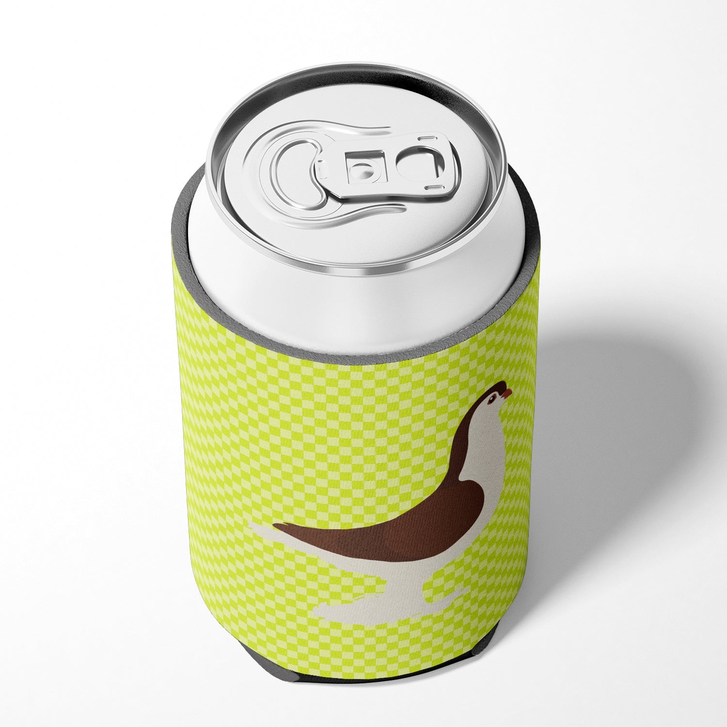 Large Pigeon Green Can or Bottle Hugger Cooler Sleeve for Standard 12 oz Cans, Insulated Foam Beer & Soda Can Hugger Reusable