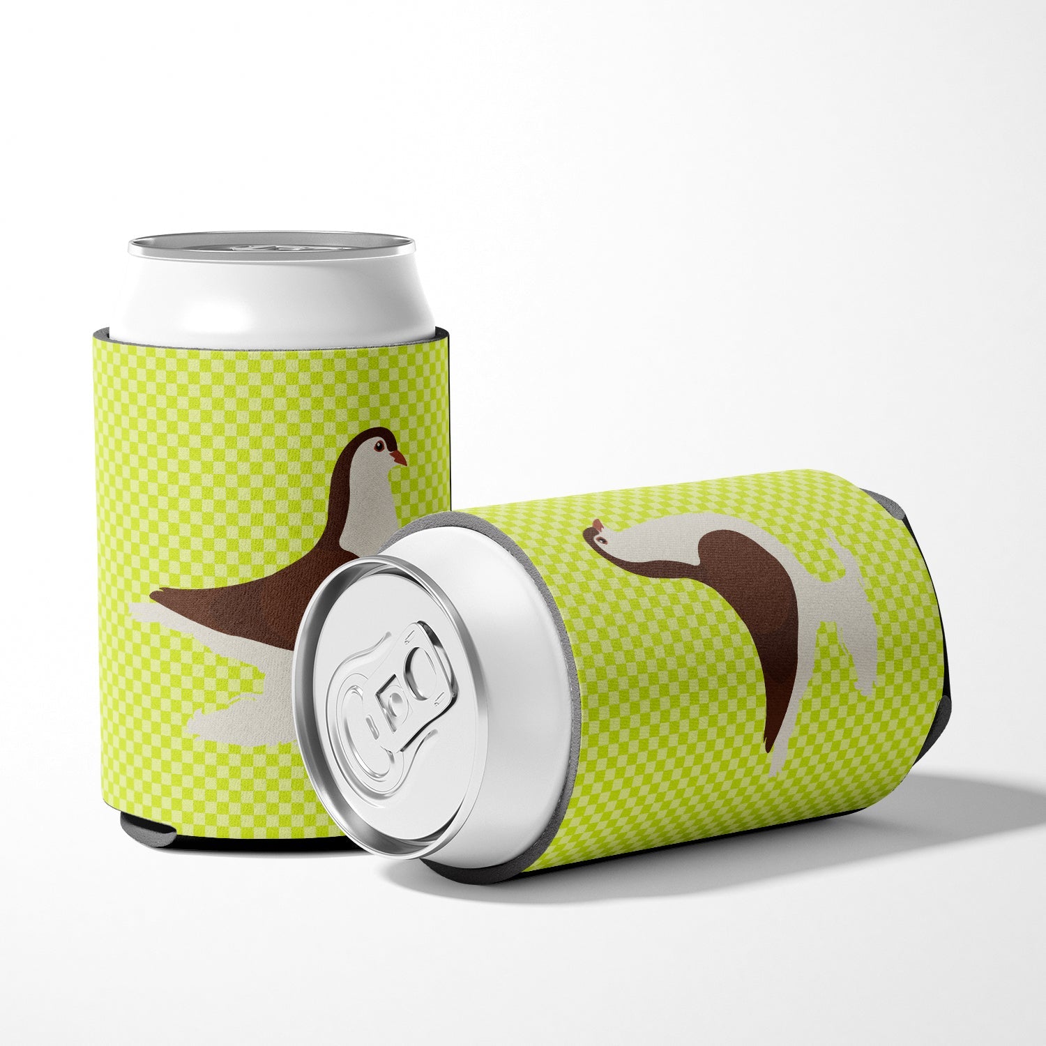 Large Pigeon Green Can or Bottle Hugger Cooler Sleeve for Standard 12 oz Cans, Insulated Foam Beer & Soda Can Hugger Reusable