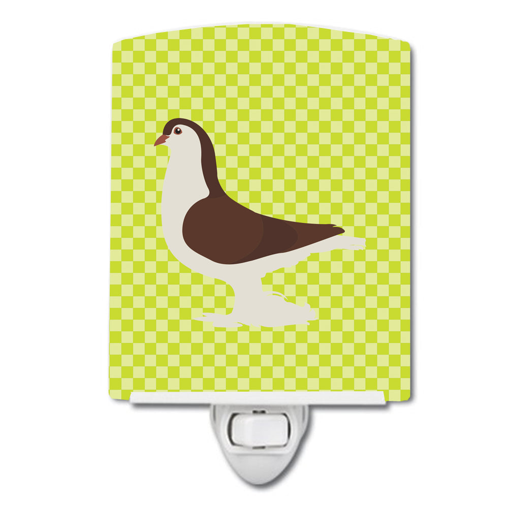 Large Pigeon Green Ceramic Night Light Compact, UL-Certified, Ideal for Bedroom, Bathroom, Nursery, Hallway, Kitchen, 6x4x3, Multicolor