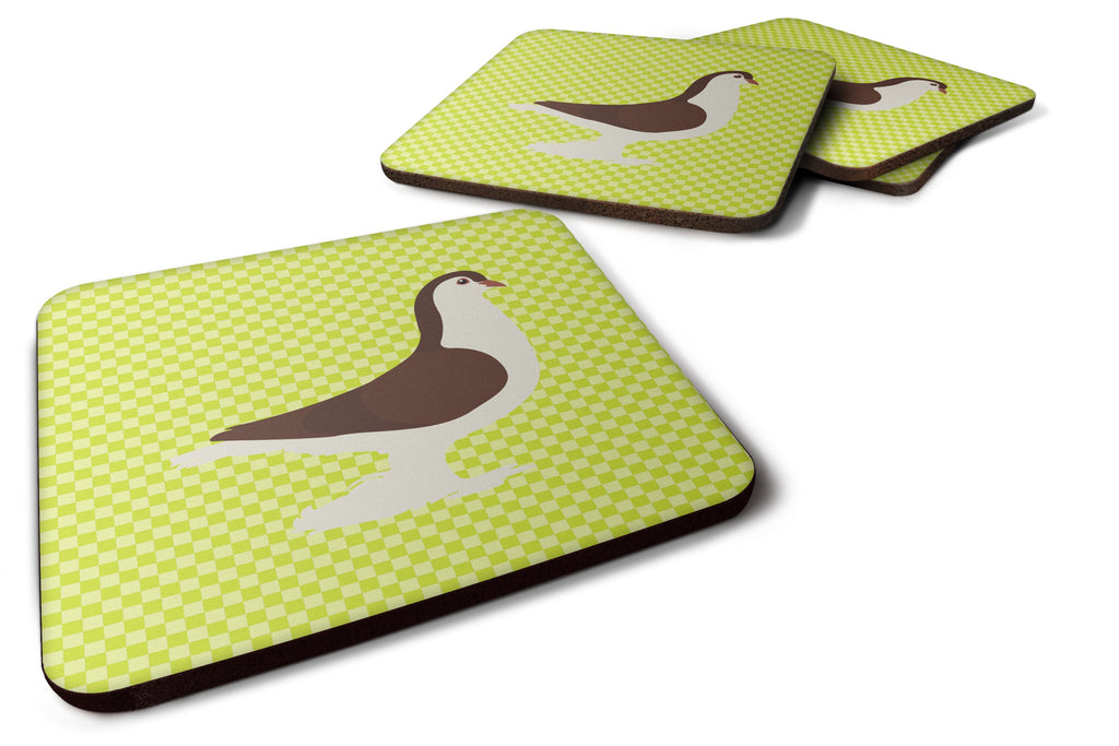 Large Pigeon Green Foam Coasters Set of 4 Cup Coasters for Indoor Outdoor, Tabletop Protection, Anti Slip, Mouse pad Material