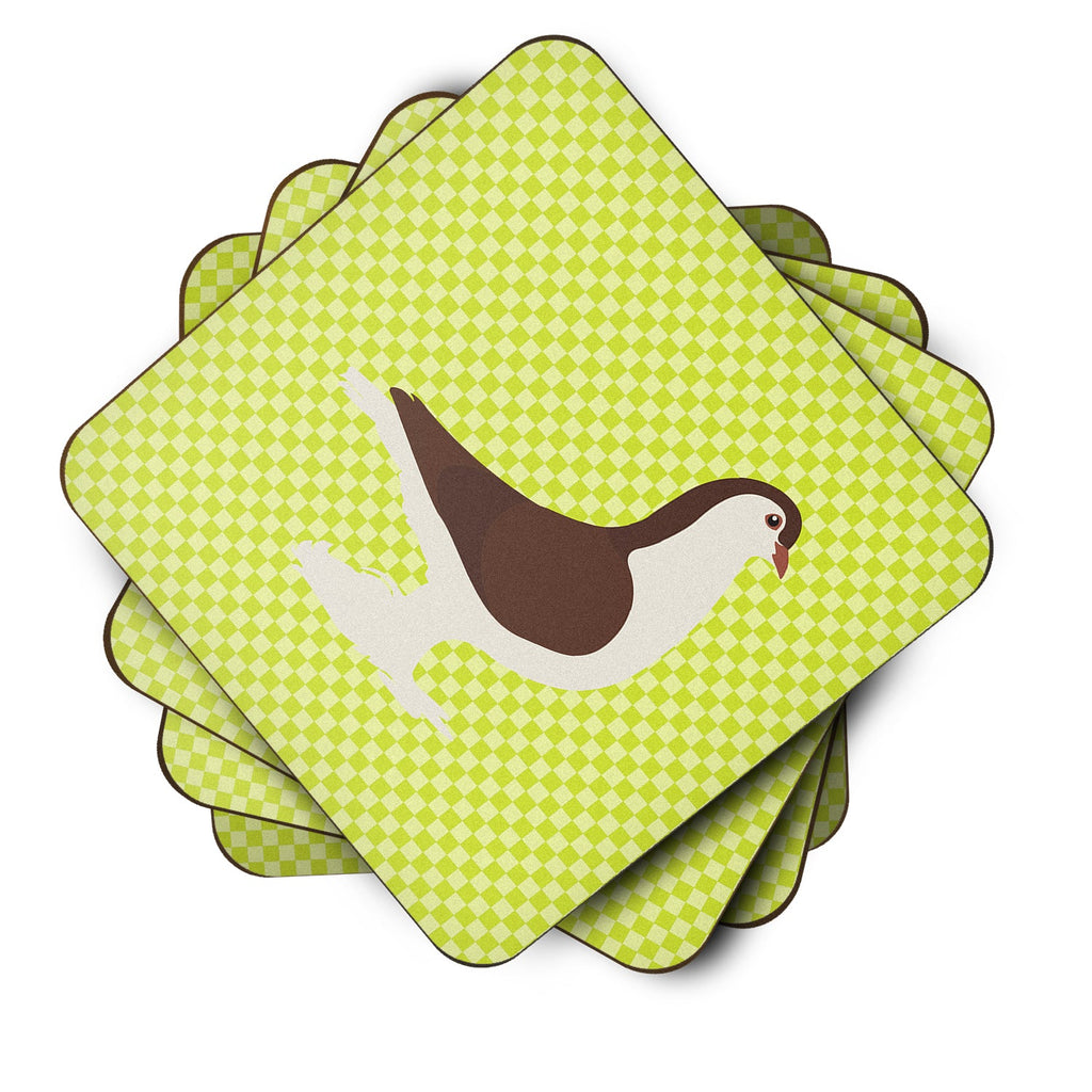 Large Pigeon Green Foam Coasters Set of 4 Cup Coasters for Indoor Outdoor, Tabletop Protection, Anti Slip, Mouse pad Material