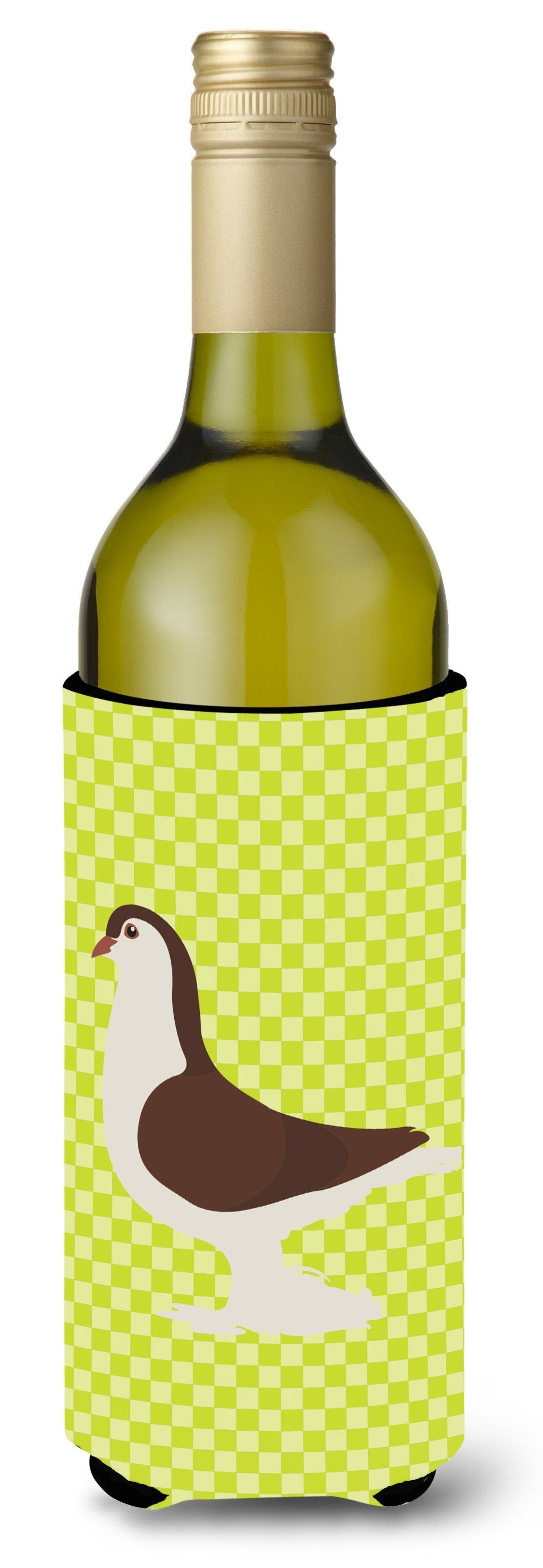 Large Pigeon Green Wine Bottle Hugger Gift Sleeve for Standard 750 ml Bottles, Insulated Reusable Also Fits Mini Shot & Pint Bottles