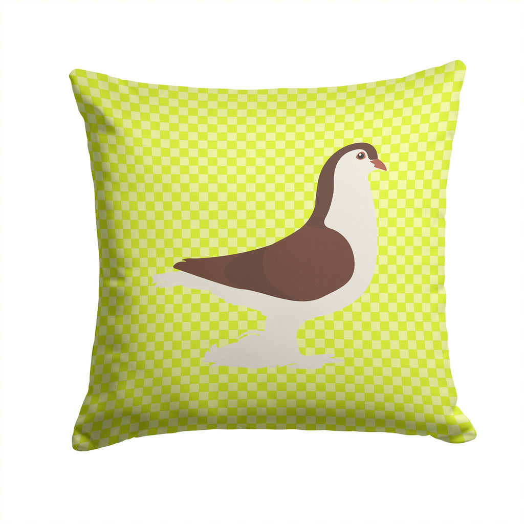 Large Pigeon Green Decorative Throw Pillow 14x14 Indoor Outdoor Accent Cushion, Fabric Cover with Insert for Sofa, Bed, Porch & Living Room
