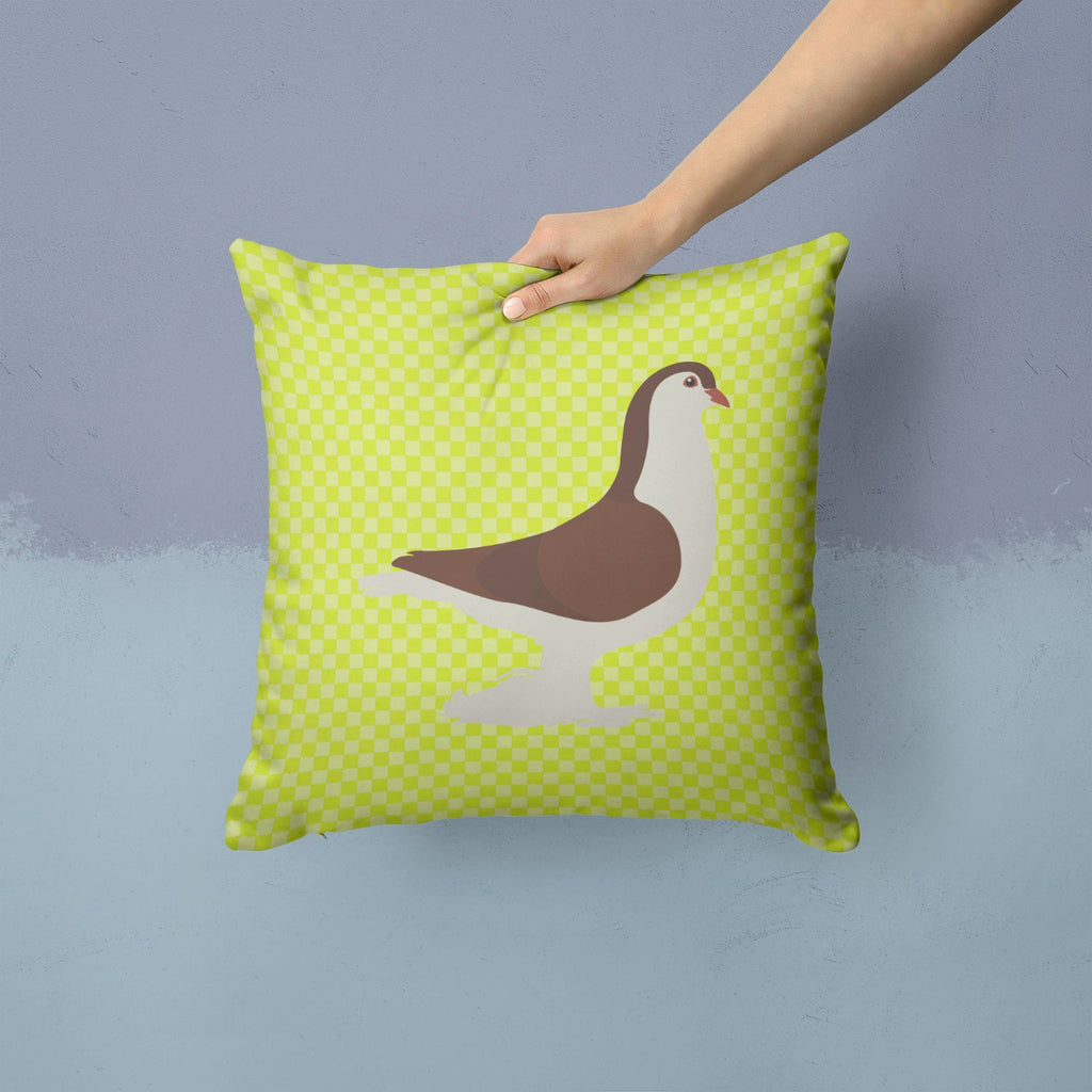 Large Pigeon Green Decorative Throw Pillow 14x14 Indoor Outdoor Accent Cushion, Fabric Cover with Insert for Sofa, Bed, Porch & Living Room