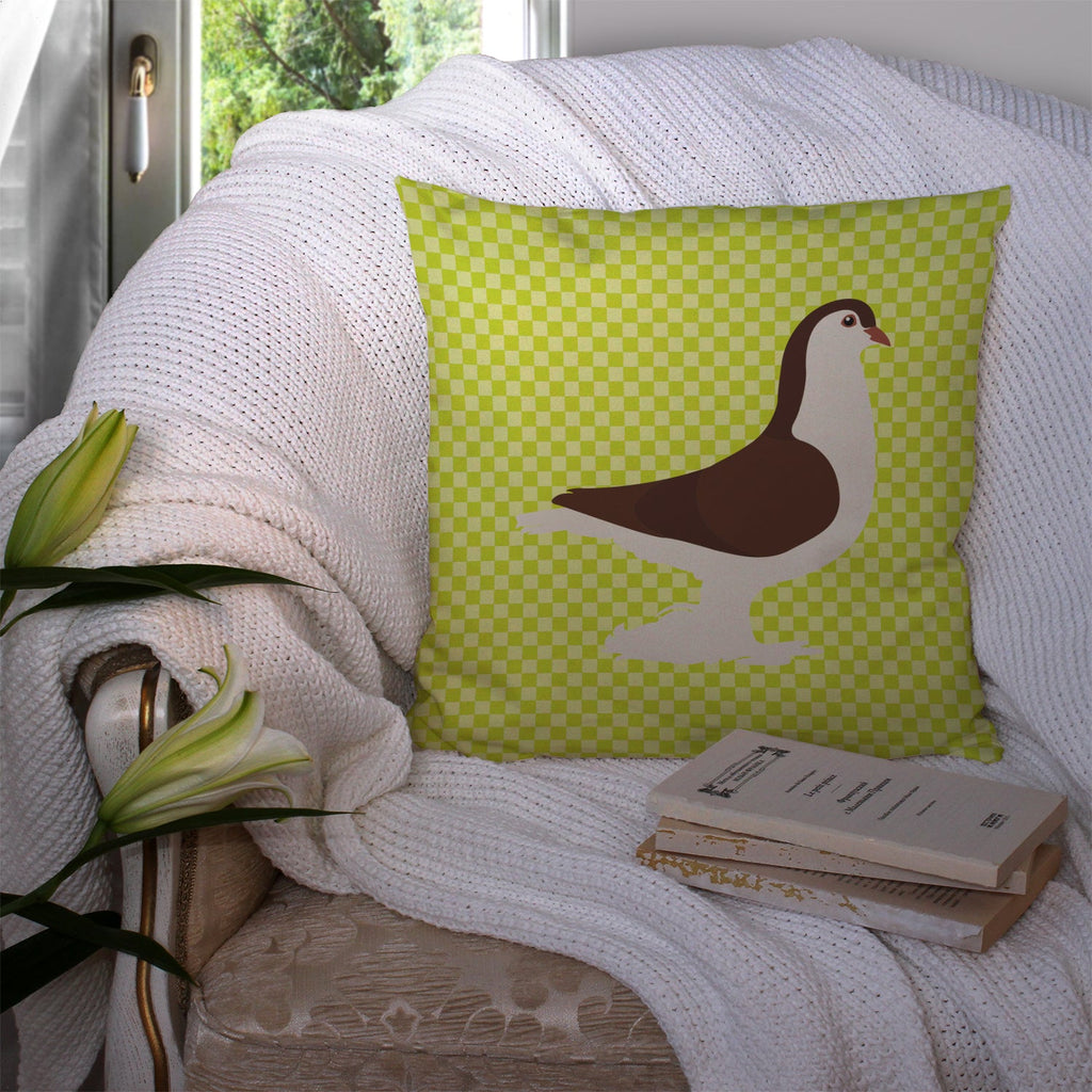 Large Pigeon Green Decorative Throw Pillow 14x14 Indoor Outdoor Accent Cushion, Fabric Cover with Insert for Sofa, Bed, Porch & Living Room