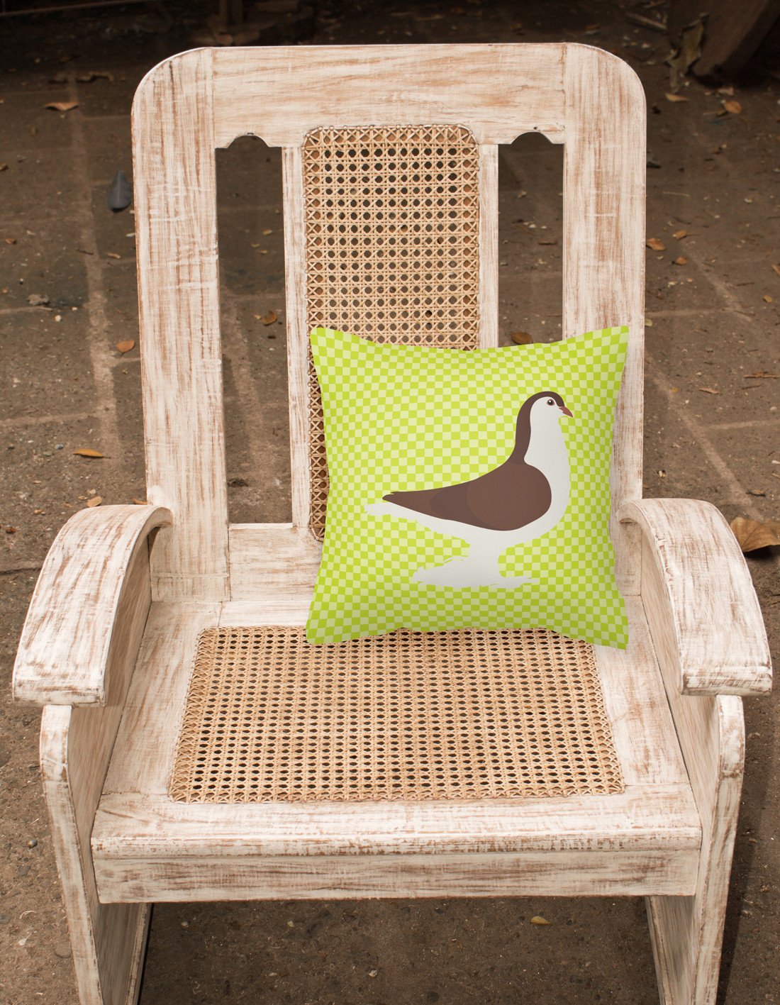 Large Pigeon Green Decorative Throw Pillow 18x18 Indoor Outdoor Accent Cushion, Fabric Cover with Insert for Sofa, Bed, Porch & Living Room