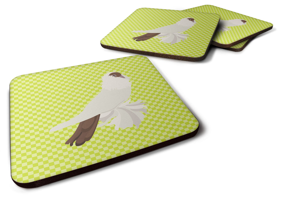 German Helmet Pigeon Green Foam Coasters Set of 4 Cup Coasters for Indoor Outdoor, Tabletop Protection, Anti Slip, Mouse pad Material