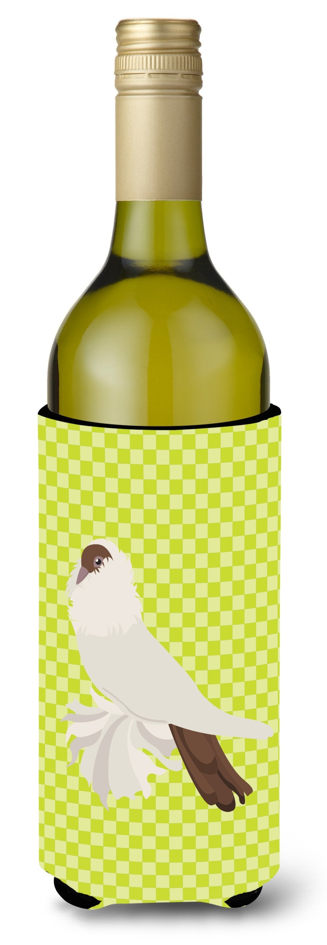 German Helmet Pigeon Green Wine Bottle Hugger Gift Sleeve for Standard 750 ml Bottles, Insulated Reusable Also Fits Mini Shot & Pint Bottles