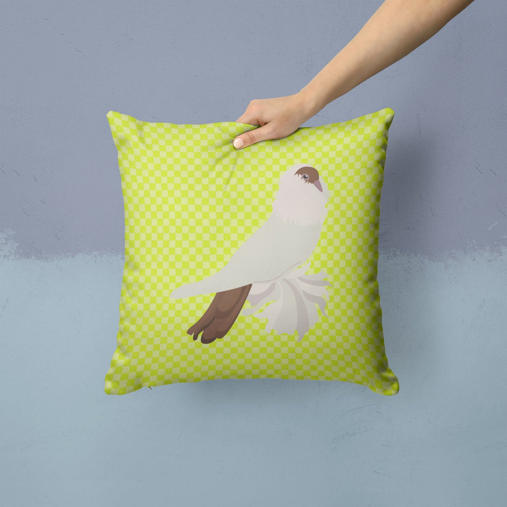 German Helmet Pigeon Green Decorative Throw Pillow 14x14 Indoor Outdoor Accent Cushion, Fabric Cover with Insert for Sofa, Bed, Porch & Living Room
