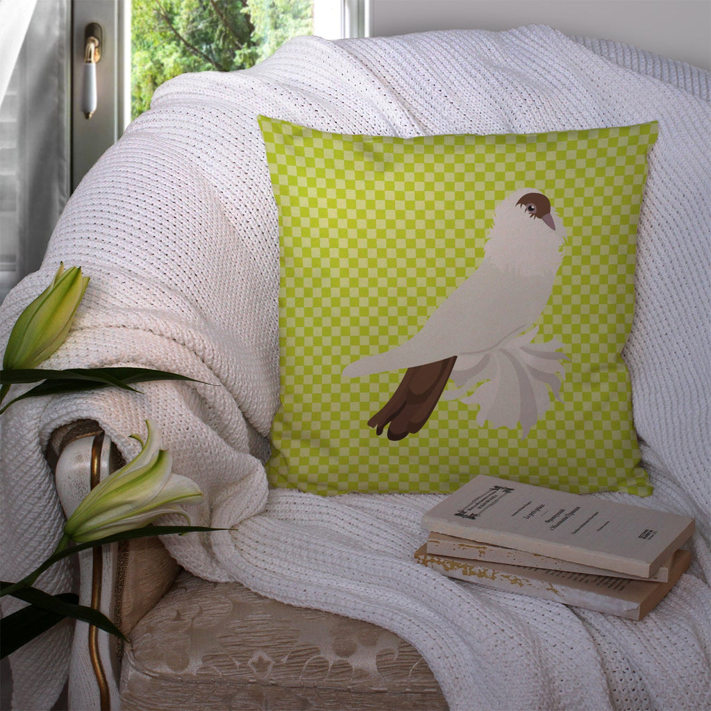 German Helmet Pigeon Green Decorative Throw Pillow 14x14 Indoor Outdoor Accent Cushion, Fabric Cover with Insert for Sofa, Bed, Porch & Living Room