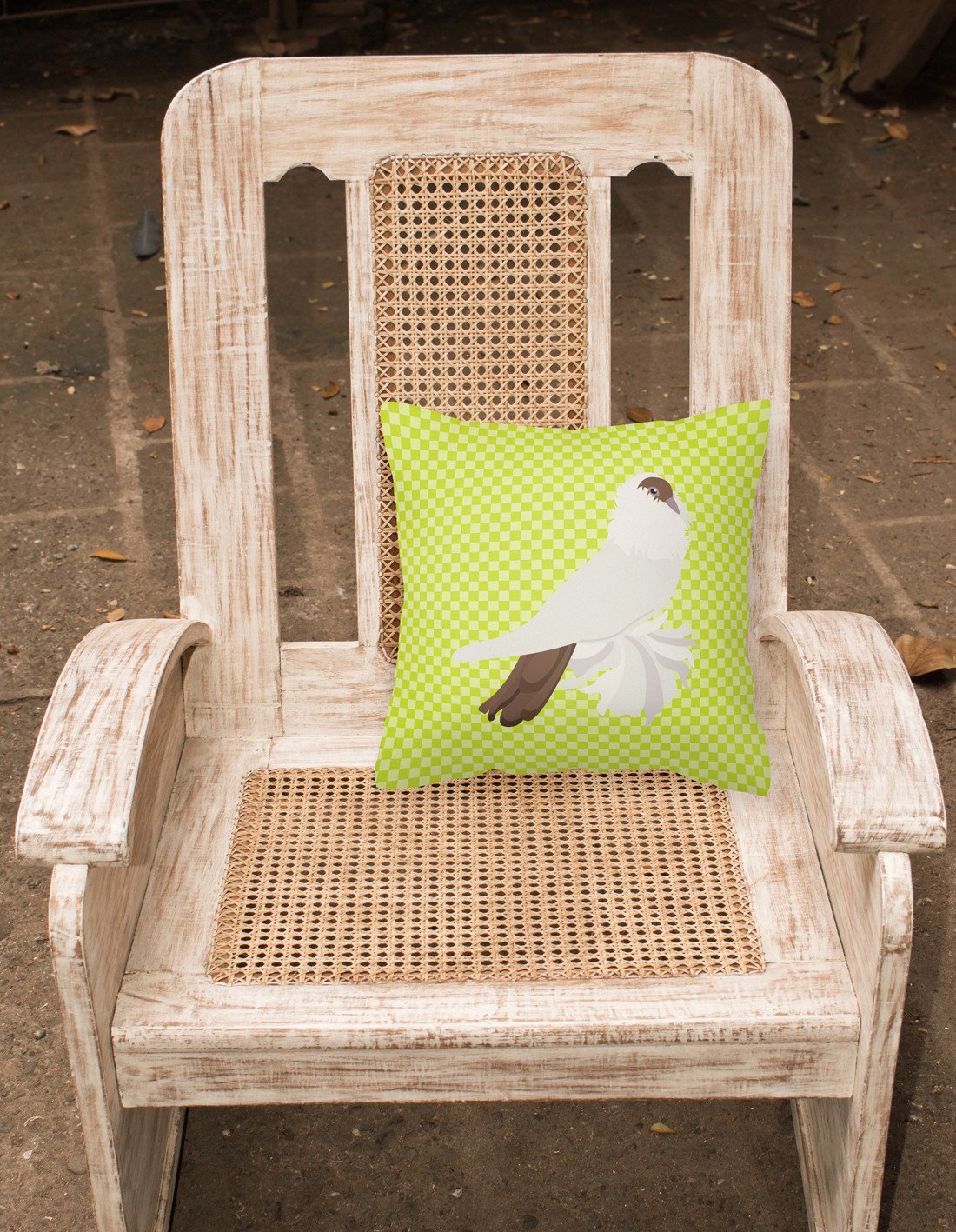 German Helmet Pigeon Green Decorative Throw Pillow 18x18 Indoor Outdoor Accent Cushion, Fabric Cover with Insert for Sofa, Bed, Porch & Living Room