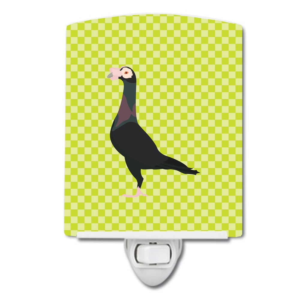 English Carrier Pigeon Green Ceramic Night Light Compact, UL-Certified, Ideal for Bedroom, Bathroom, Nursery, Hallway, Kitchen, 6x4x3, Multicolor