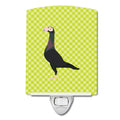 English Carrier Pigeon Green Ceramic Night Light Compact, UL-Certified, Ideal for Bedroom, Bathroom, Nursery, Hallway, Kitchen, 6x4x3, Multicolor