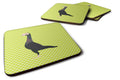 English Carrier Pigeon Green Foam Coasters Set of 4 Cup Coasters for Indoor Outdoor, Tabletop Protection, Anti Slip, Mouse pad Material