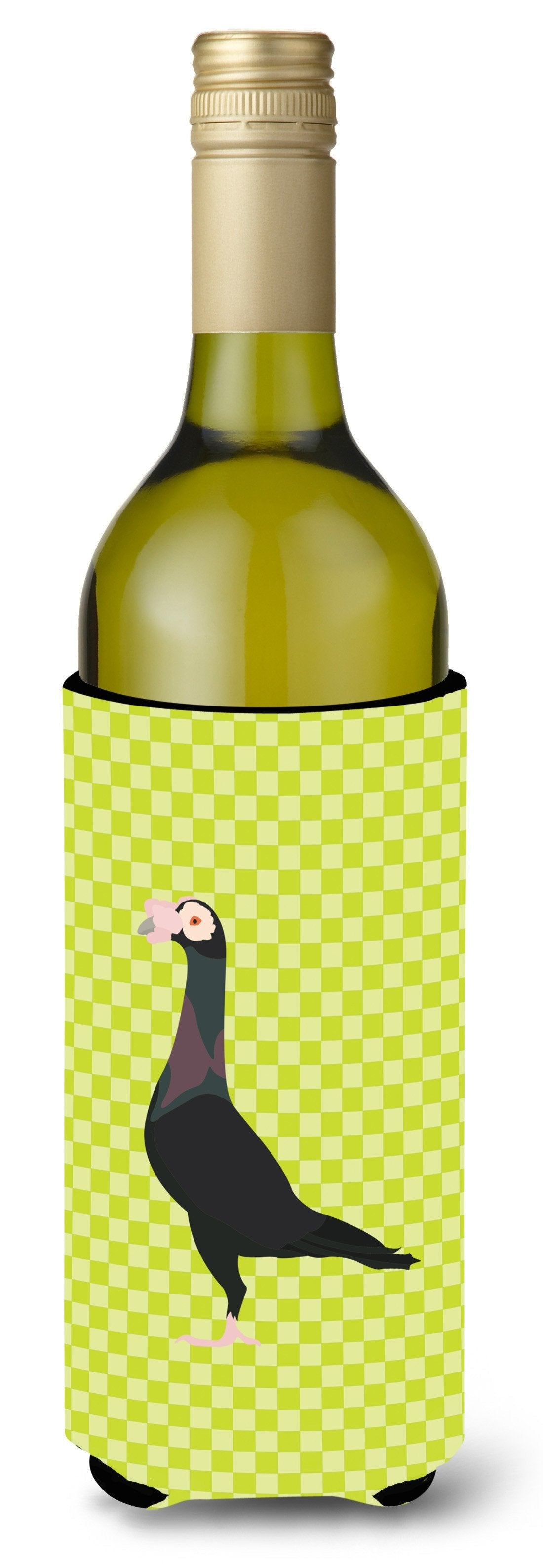 English Carrier Pigeon Green Wine Bottle Hugger Gift Sleeve for Standard 750 ml Bottles, Insulated Reusable Also Fits Mini Shot & Pint Bottles