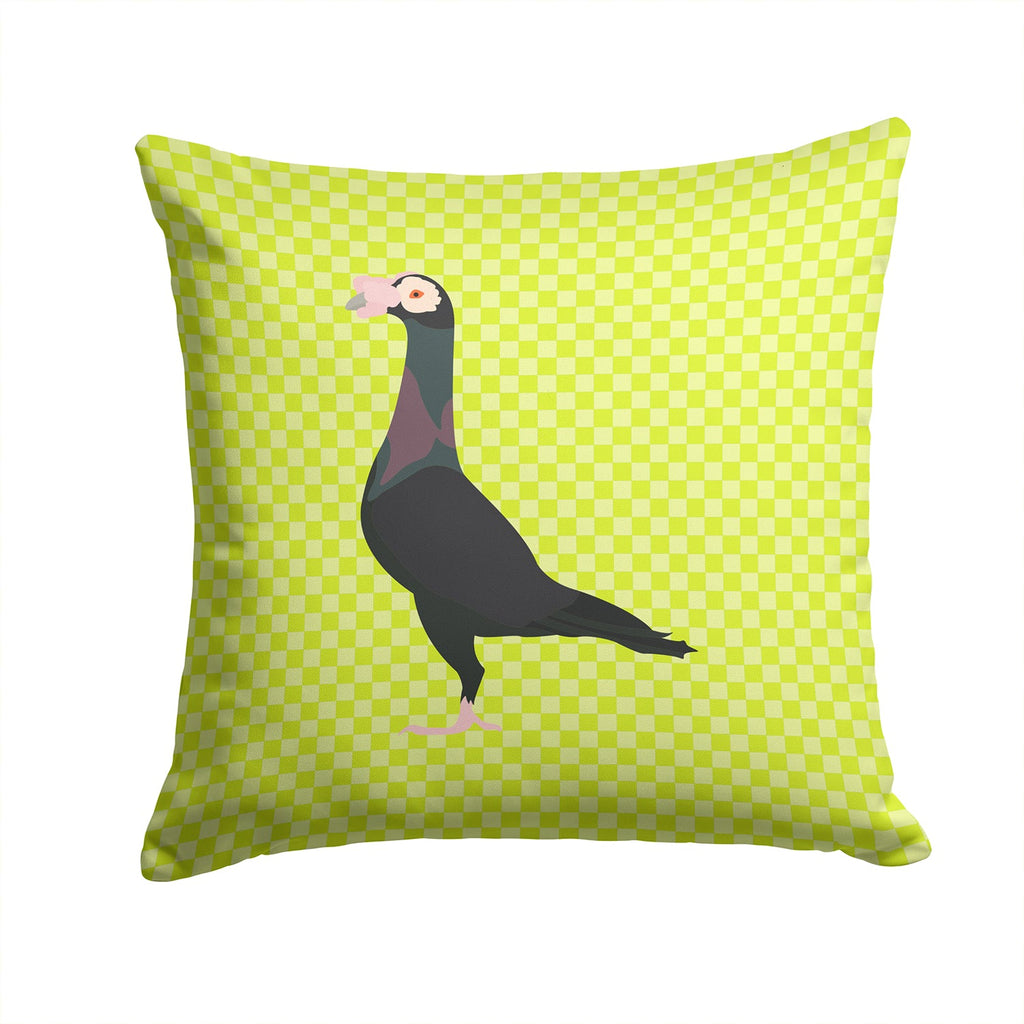 English Carrier Pigeon Green Decorative Throw Pillow 14x14 Indoor Outdoor Accent Cushion, Fabric Cover with Insert for Sofa, Bed, Porch & Living Room