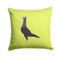 English Carrier Pigeon Green Decorative Throw Pillow 14x14 Indoor Outdoor Accent Cushion, Fabric Cover with Insert for Sofa, Bed, Porch & Living Room