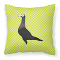 English Carrier Pigeon Green Decorative Throw Pillow 18x18 Indoor Outdoor Accent Cushion, Fabric Cover with Insert for Sofa, Bed, Porch & Living Room