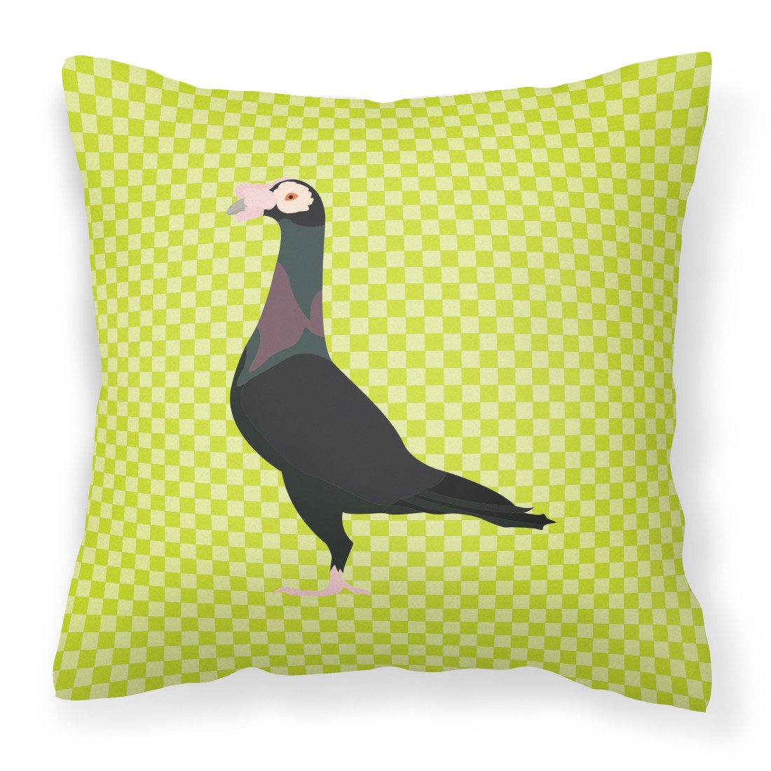 English Carrier Pigeon Green Decorative Throw Pillow 18x18 Indoor Outdoor Accent Cushion, Fabric Cover with Insert for Sofa, Bed, Porch & Living Room