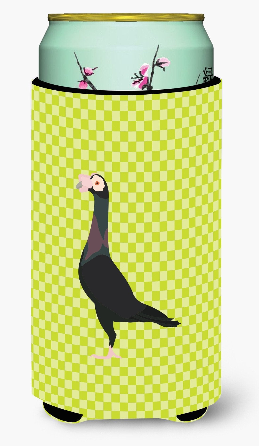 English Carrier Pigeon Green Tall Boy Hugger Can Cooler Sleeve Machine Washable Drink Collapsible Insulator Beverage Insulated Holder