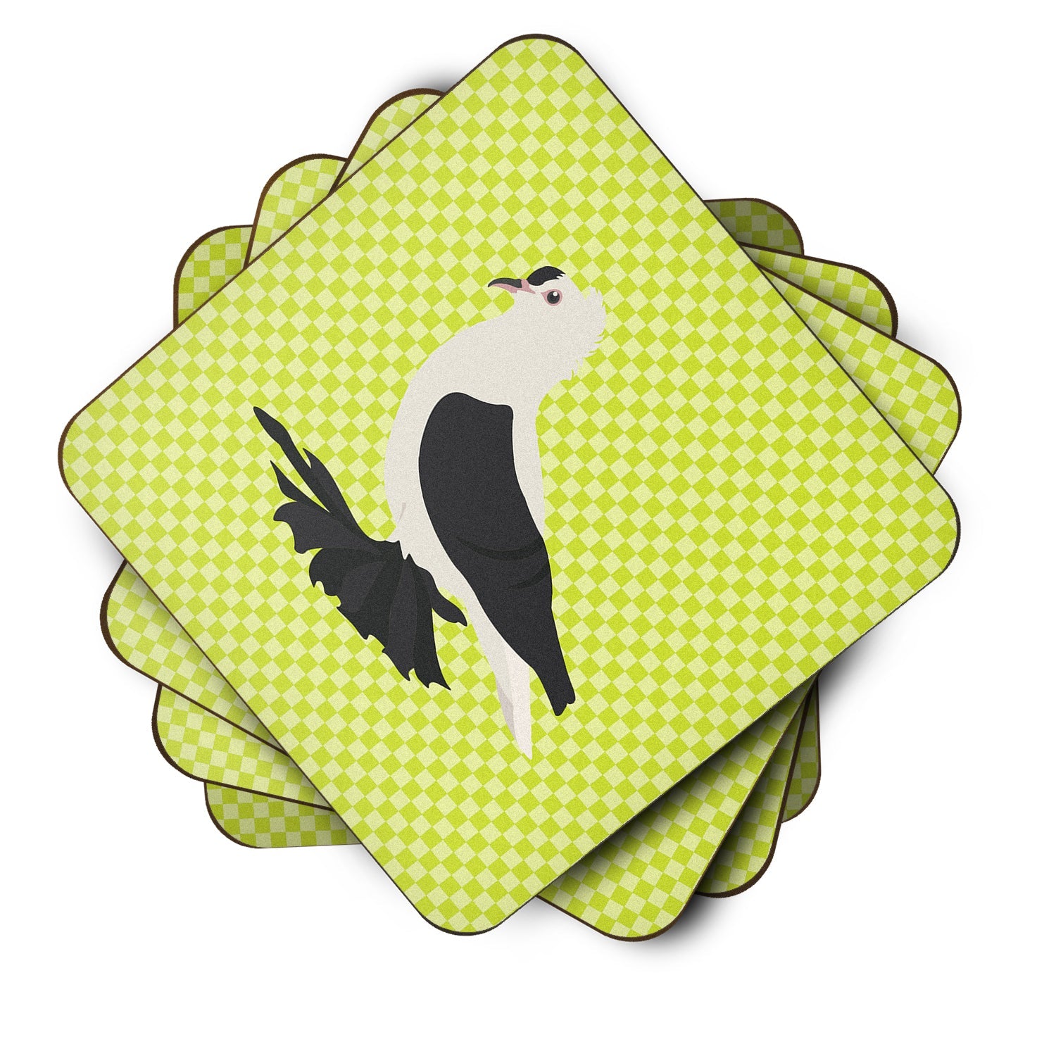 Saxon Fairy Swallow Pigeon Green Foam Coasters Set of 4 Cup Coasters for Indoor Outdoor, Tabletop Protection, Anti Slip, Mouse pad Material