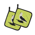 Saxon Fairy Swallow Pigeon Green Pot Holder Set of 2 Heat Resistant Quilted Hot Pads 7.5 x 7.5 Inch, Insulated Kitchen Trivets for Cooking & Baking