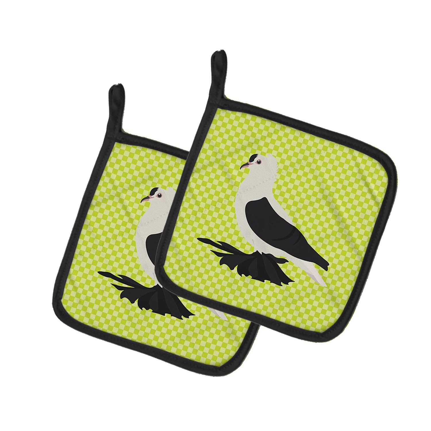 Saxon Fairy Swallow Pigeon Green Pot Holder Set of 2 Heat Resistant Quilted Hot Pads 7.5 x 7.5 Inch, Insulated Kitchen Trivets for Cooking & Baking