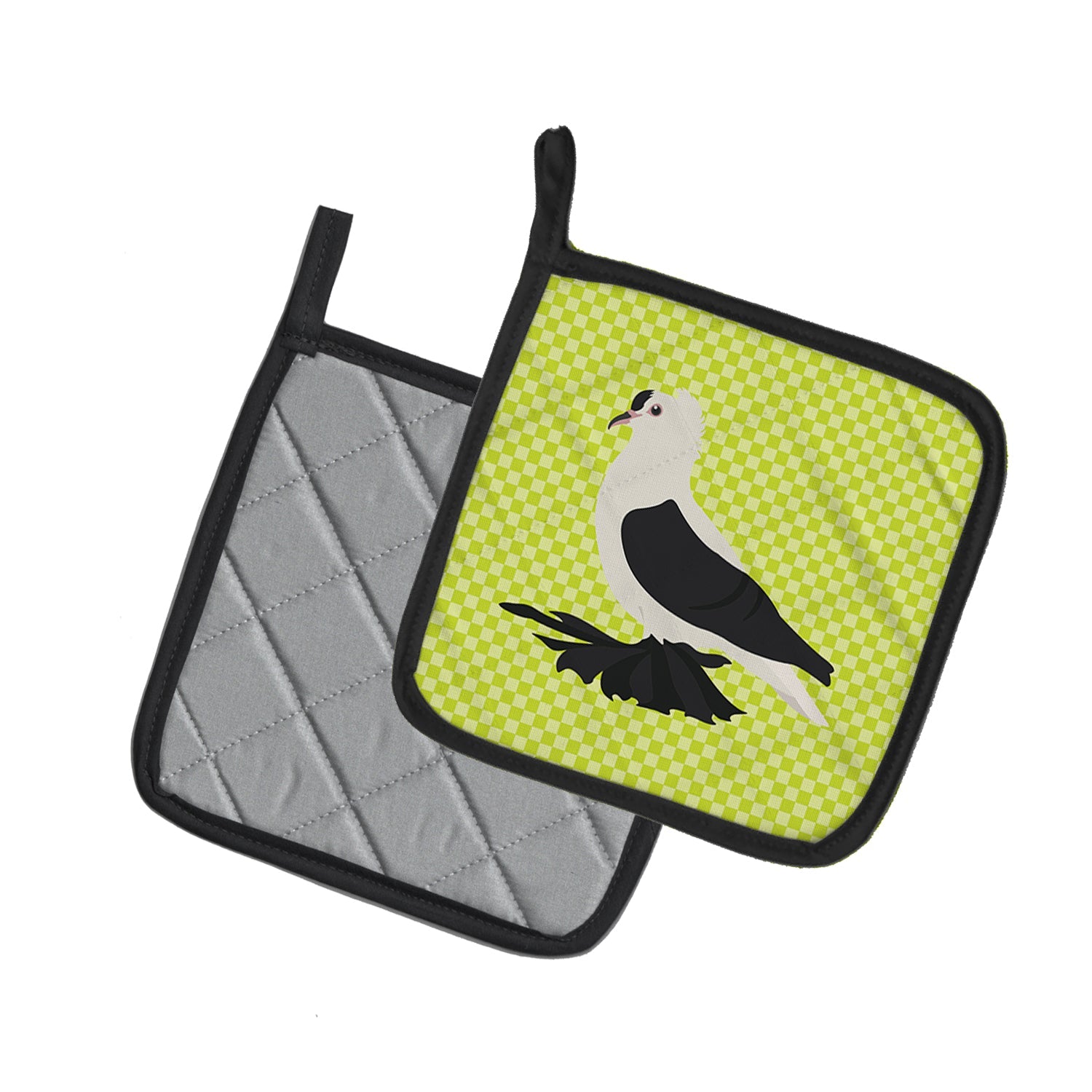 Saxon Fairy Swallow Pigeon Green Pot Holder Set of 2 Heat Resistant Quilted Hot Pads 7.5 x 7.5 Inch, Insulated Kitchen Trivets for Cooking & Baking