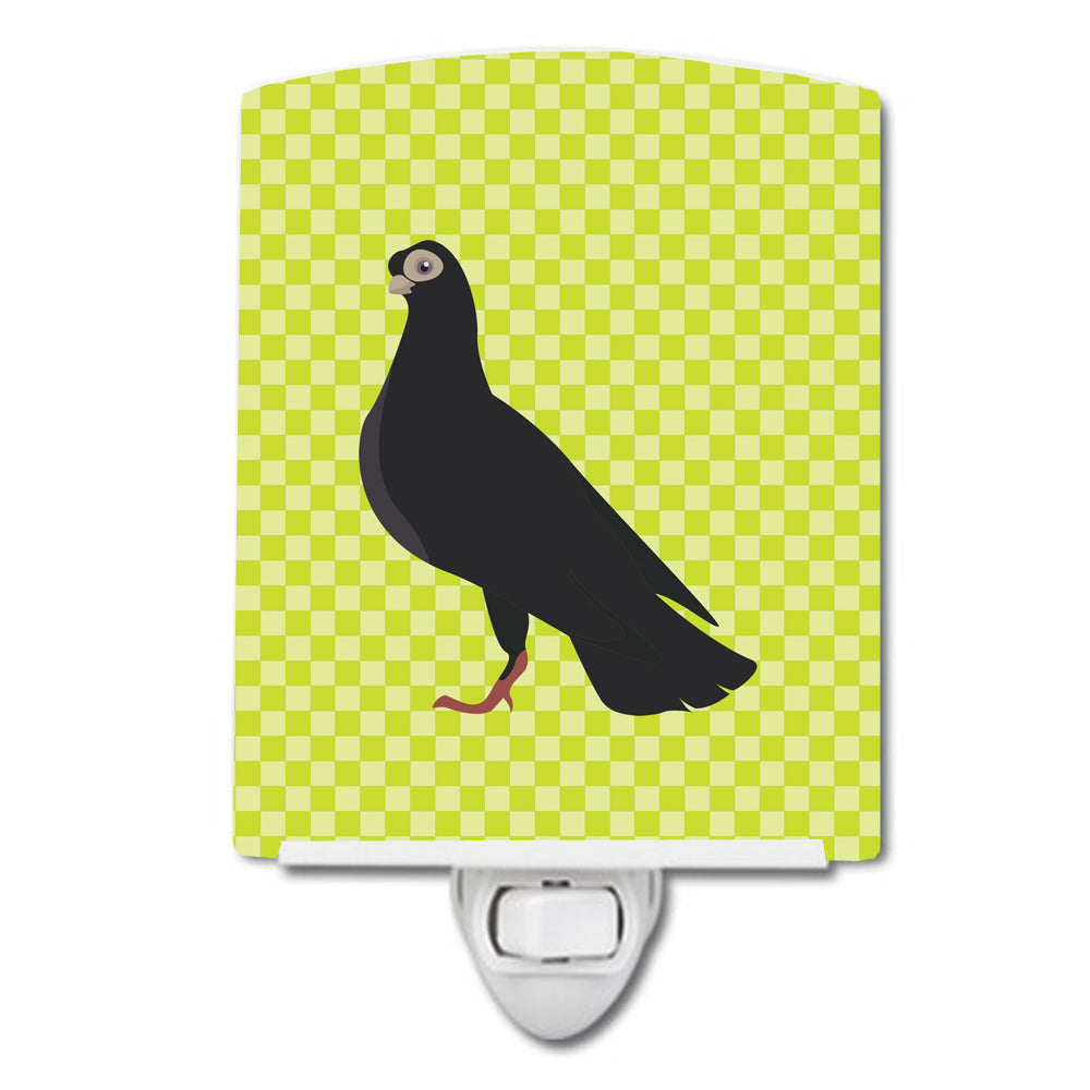 Budapest Highflyer Pigeon Green Ceramic Night Light Compact, UL-Certified, Ideal for Bedroom, Bathroom, Nursery, Hallway, Kitchen, 6x4x3, Multicolor