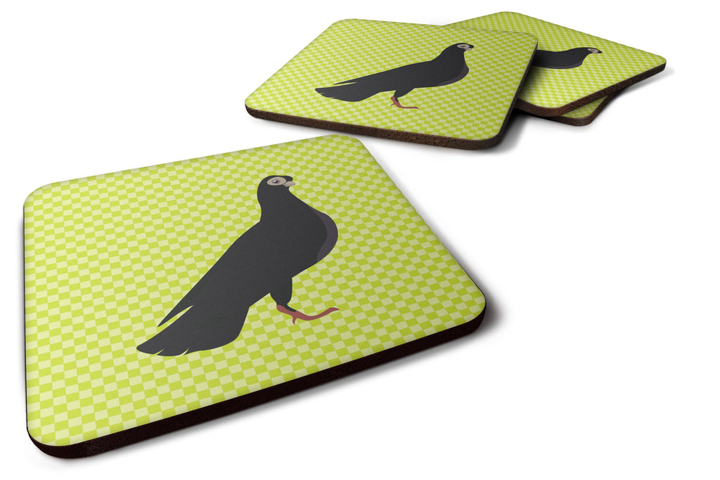 Budapest Highflyer Pigeon Green Foam Coasters Set of 4 Cup Coasters for Indoor Outdoor, Tabletop Protection, Anti Slip, Mouse pad Material