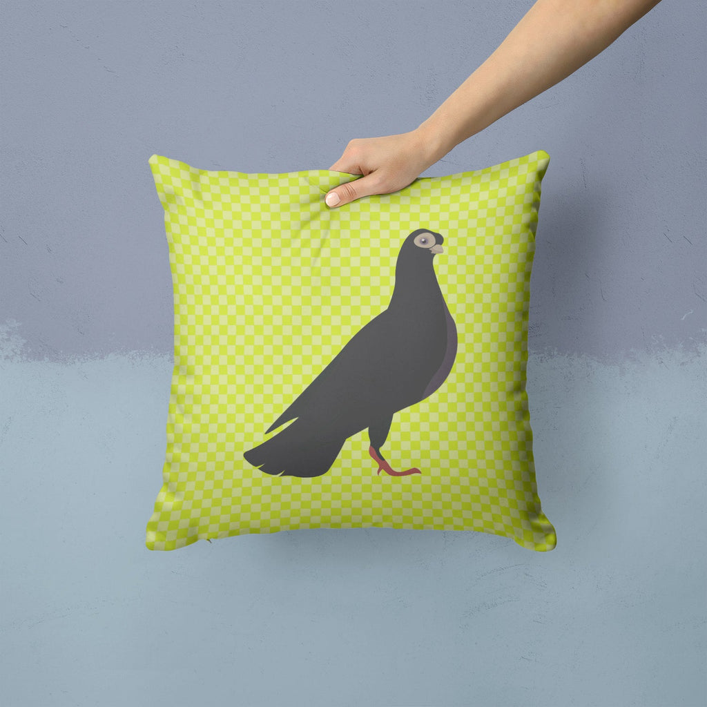 Budapest Highflyer Pigeon Green Decorative Throw Pillow 14x14 Indoor Outdoor Accent Cushion, Fabric Cover with Insert for Sofa, Bed, Porch & Living Room