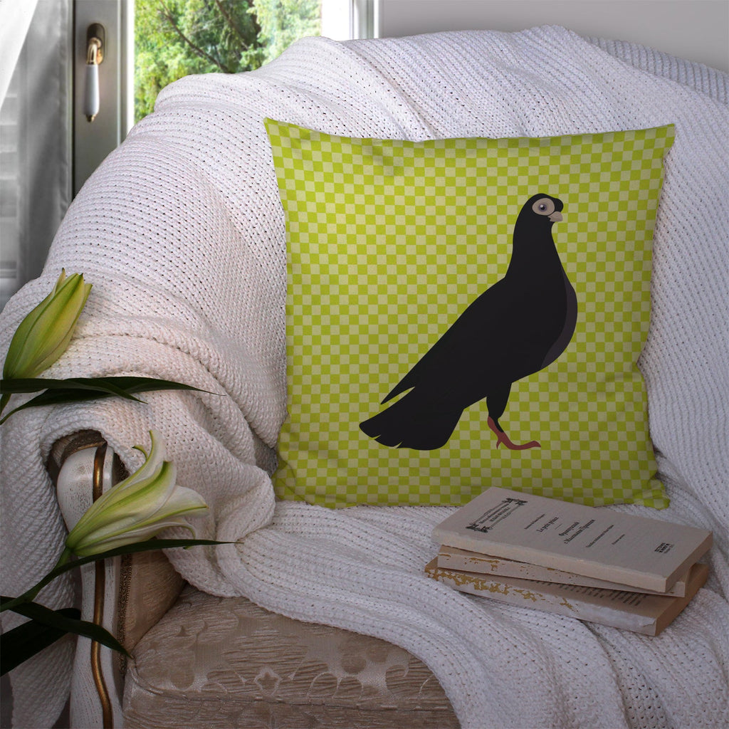 Budapest Highflyer Pigeon Green Decorative Throw Pillow 14x14 Indoor Outdoor Accent Cushion, Fabric Cover with Insert for Sofa, Bed, Porch & Living Room