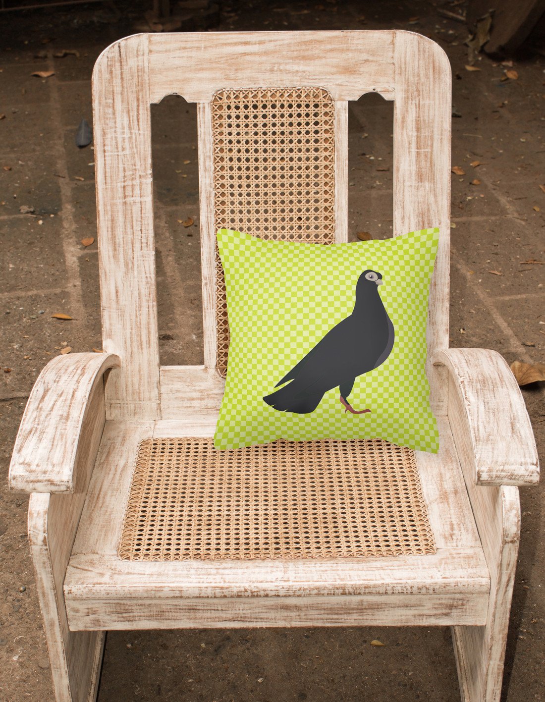 Budapest Highflyer Pigeon Green Decorative Throw Pillow 18x18 Indoor Outdoor Accent Cushion, Fabric Cover with Insert for Sofa, Bed, Porch & Living Room