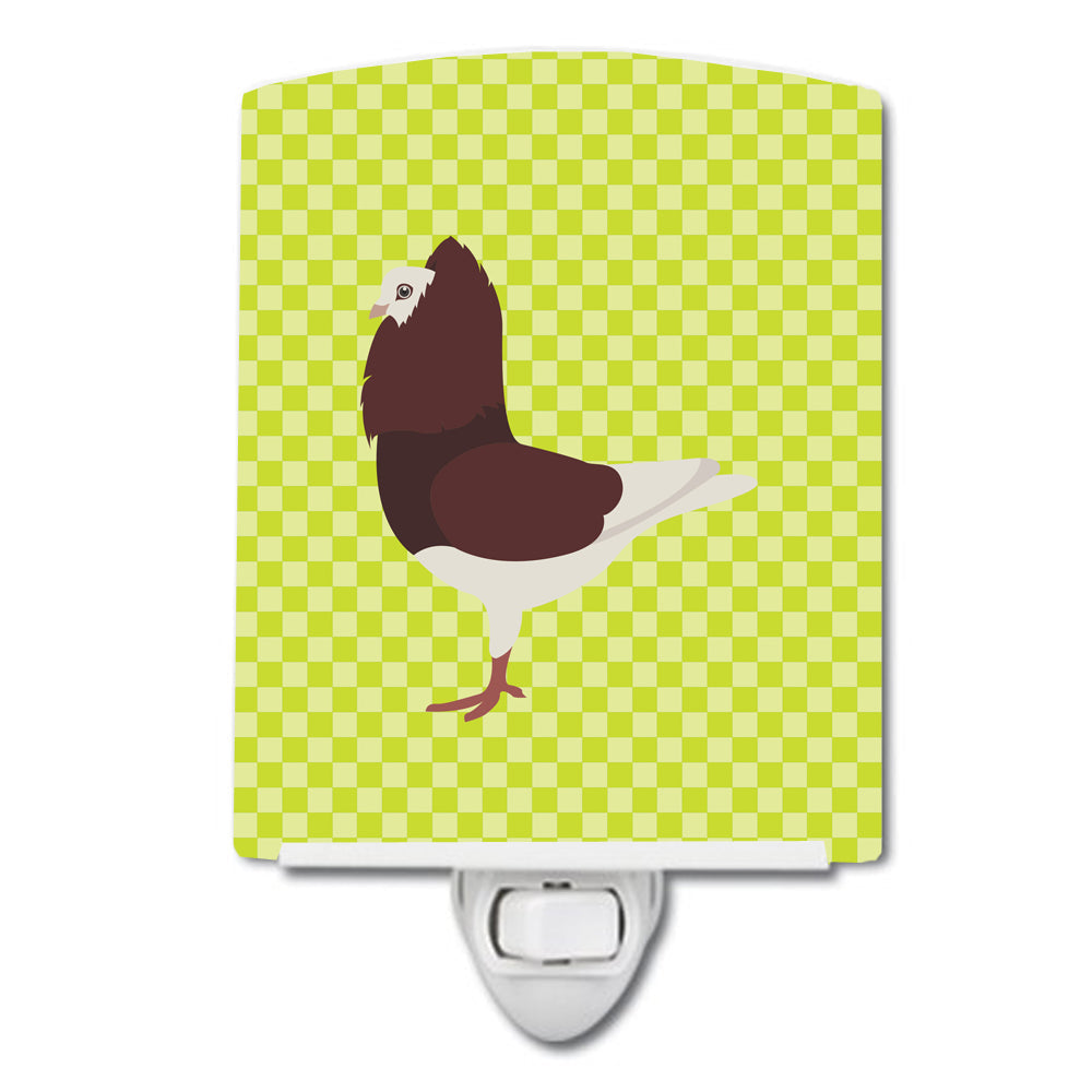 Capuchin Red Pigeon Green Ceramic Night Light Compact, UL-Certified, Ideal for Bedroom, Bathroom, Nursery, Hallway, Kitchen, 6x4x3, Multicolor