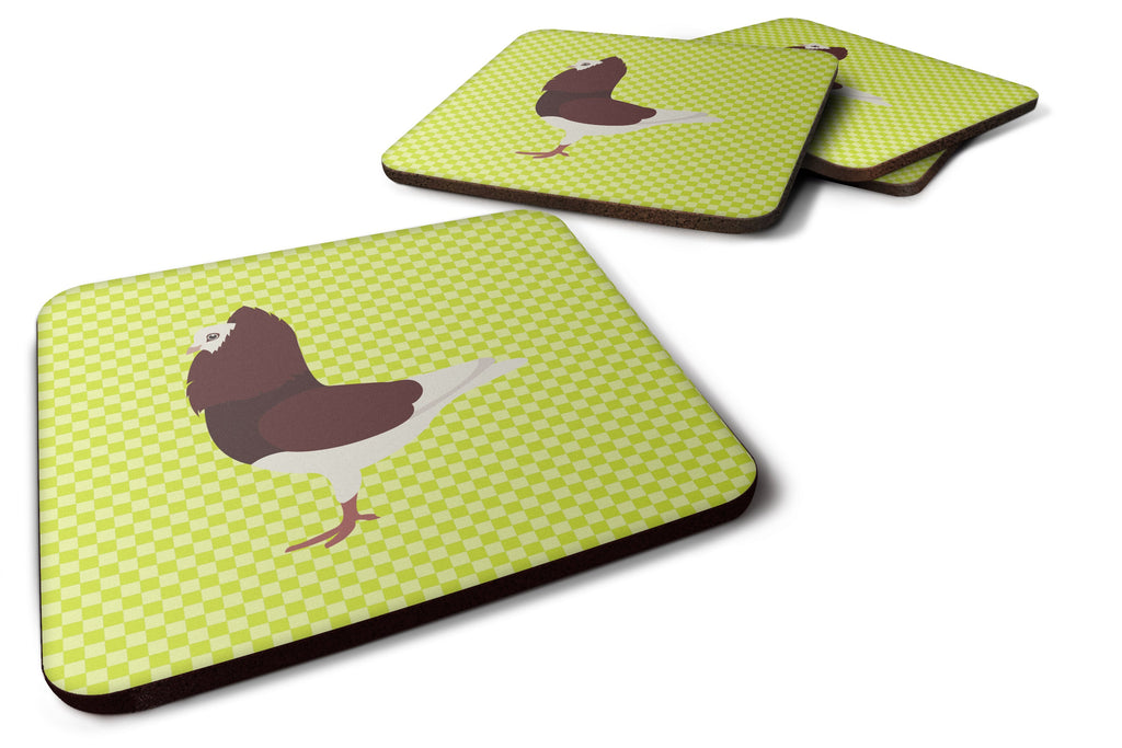 Capuchin Red Pigeon Green Foam Coasters Set of 4 Cup Coasters for Indoor Outdoor, Tabletop Protection, Anti Slip, Mouse pad Material