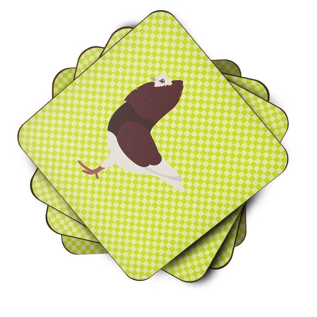 Capuchin Red Pigeon Green Foam Coasters Set of 4 Cup Coasters for Indoor Outdoor, Tabletop Protection, Anti Slip, Mouse pad Material