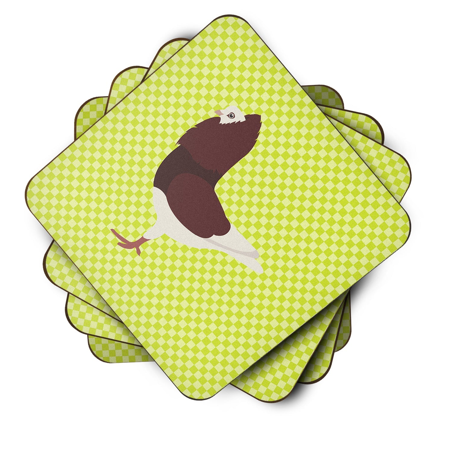 Capuchin Red Pigeon Green Foam Coasters Set of 4 Cup Coasters for Indoor Outdoor, Tabletop Protection, Anti Slip, Mouse pad Material