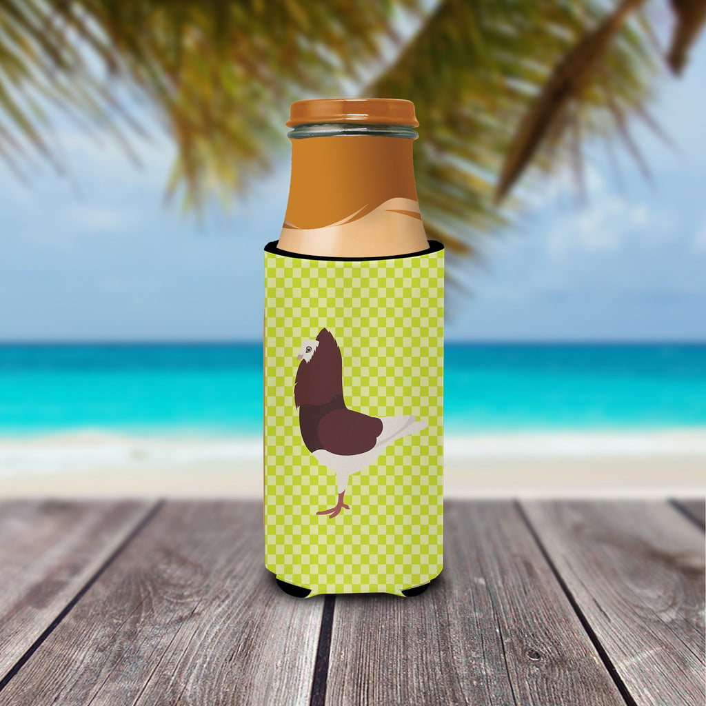 Capuchin Red Pigeon Green Slim Can Hugger , Insulated Foam Hugger for 12 oz Slim Cans, Beer Bottles & Water Bottles, Printed in USA