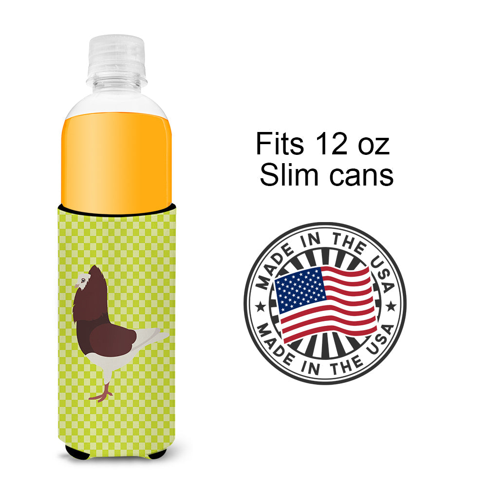 Capuchin Red Pigeon Green Slim Can Hugger , Insulated Foam Hugger for 12 oz Slim Cans, Beer Bottles & Water Bottles, Printed in USA