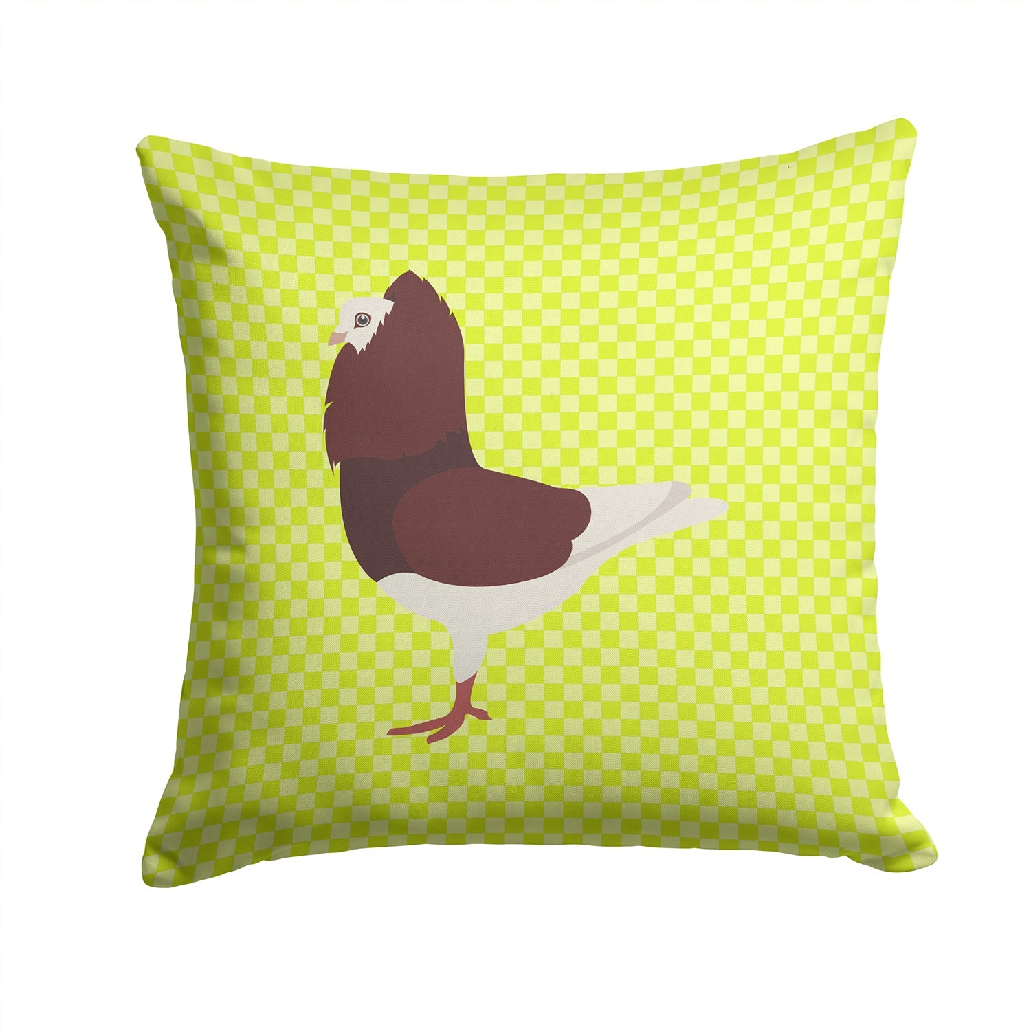 Capuchin Red Pigeon Green Decorative Throw Pillow 14x14 Indoor Outdoor Accent Cushion, Fabric Cover with Insert for Sofa, Bed, Porch & Living Room