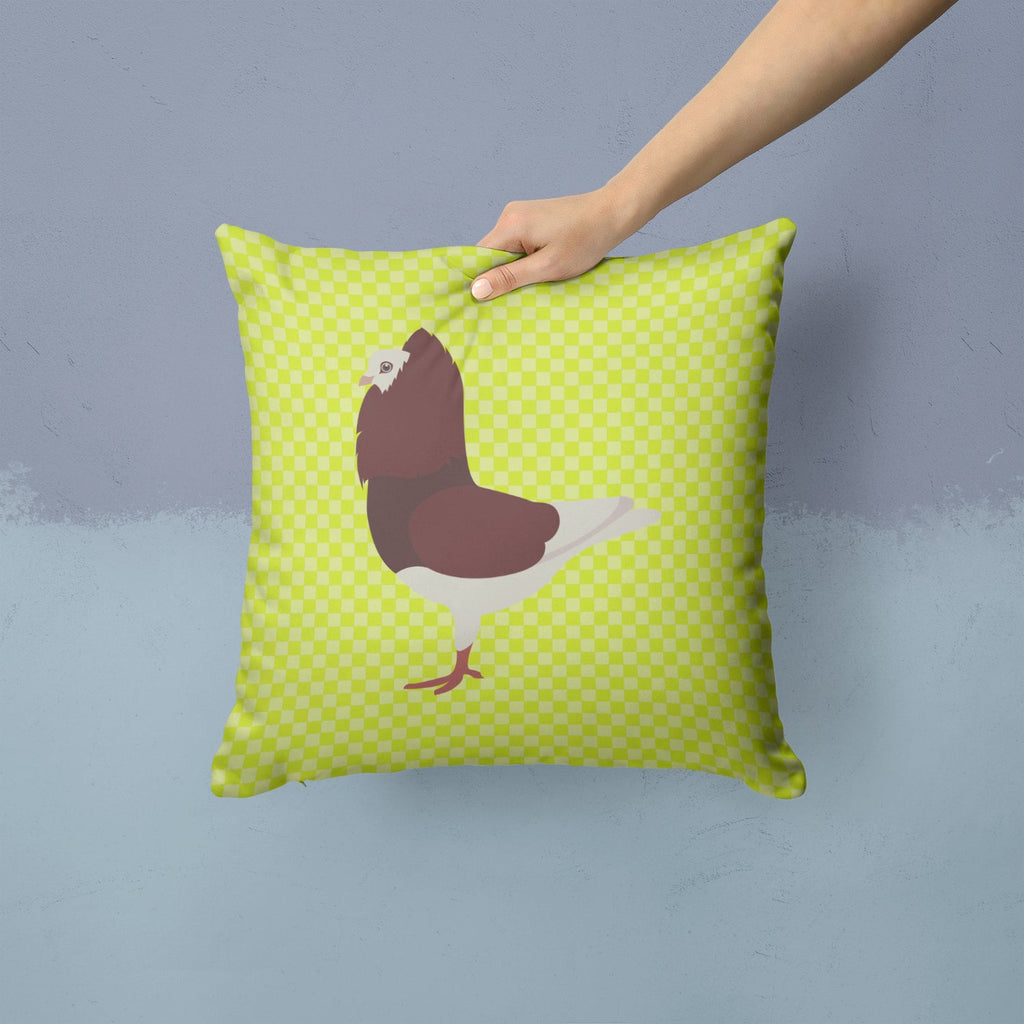 Capuchin Red Pigeon Green Decorative Throw Pillow 14x14 Indoor Outdoor Accent Cushion, Fabric Cover with Insert for Sofa, Bed, Porch & Living Room