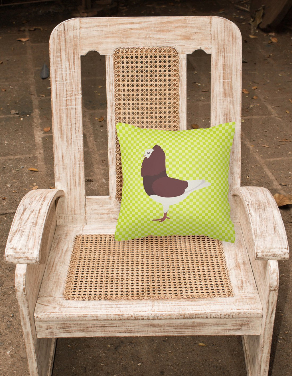 Capuchin Red Pigeon Green Decorative Throw Pillow 18x18 Indoor Outdoor Accent Cushion, Fabric Cover with Insert for Sofa, Bed, Porch & Living Room