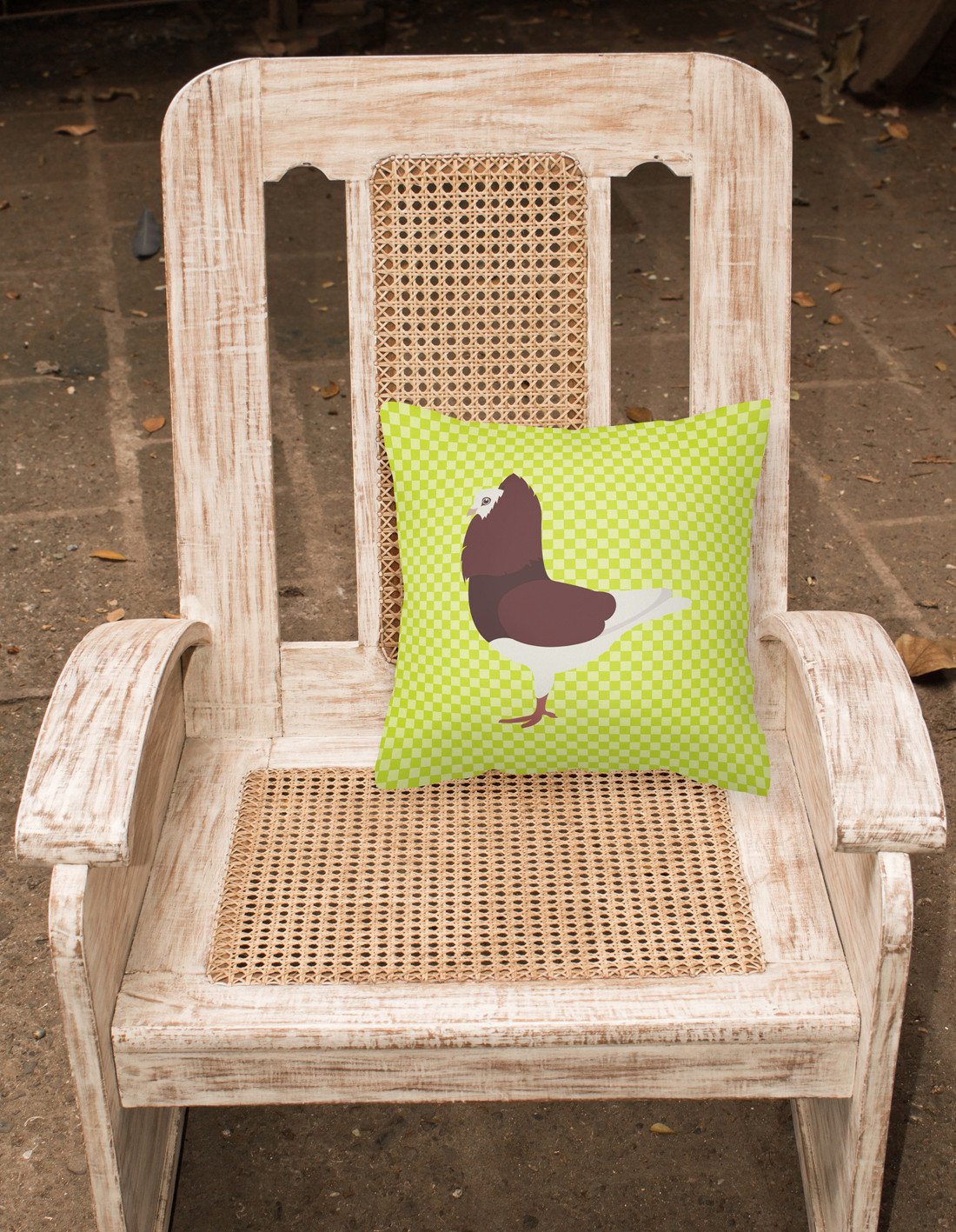 Capuchin Red Pigeon Green Decorative Throw Pillow 18x18 Indoor Outdoor Accent Cushion, Fabric Cover with Insert for Sofa, Bed, Porch & Living Room