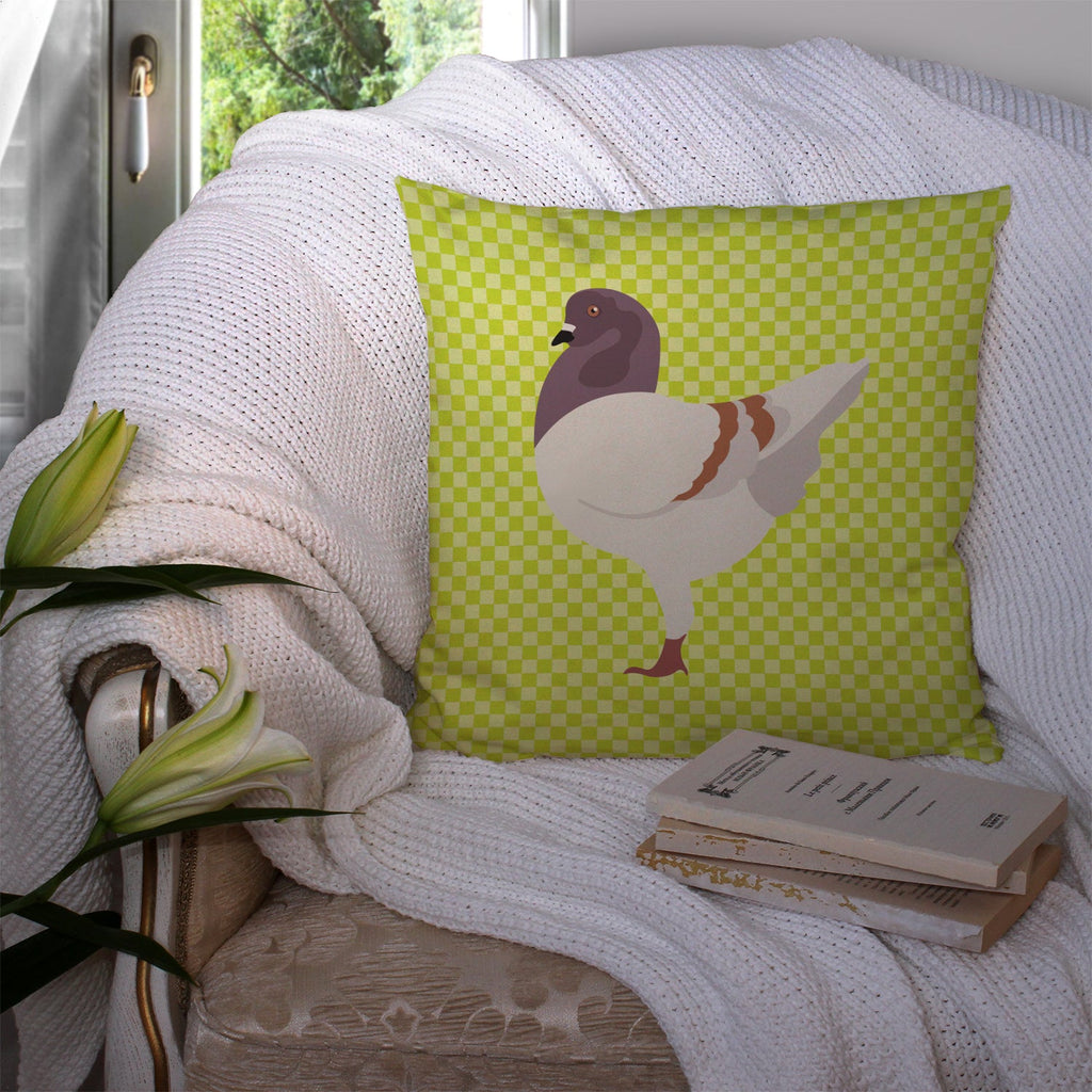 German Modena Pigeon Green Decorative Throw Pillow 14x14 Indoor Outdoor Accent Cushion, Fabric Cover with Insert for Sofa, Bed, Porch & Living Room